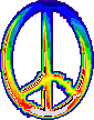 Rainbow Flashing Peace Sign Gif